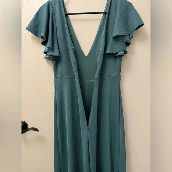 Hannah Dress Crepe Sea Glass Birdy Grey Bridesmaid Dress Like New Size S - Picture 8 of 14